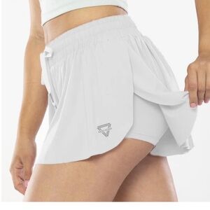 Keiki Kona White 2-in-1 Flowy Fitness Shorts, butterfly shorts